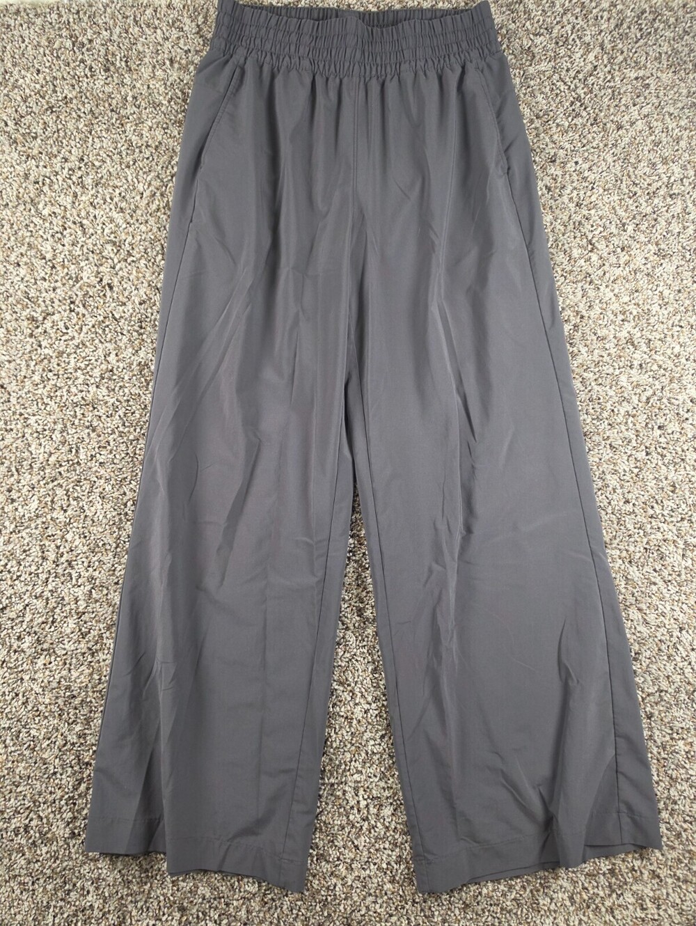 Crz Yoga Womens Sz L (12) Wide Leg High Rise Pull On Lounge Pants Gray